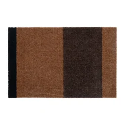 Felpudo Stripes horizontal, Cognac-dark brown-black, 40x60 cm