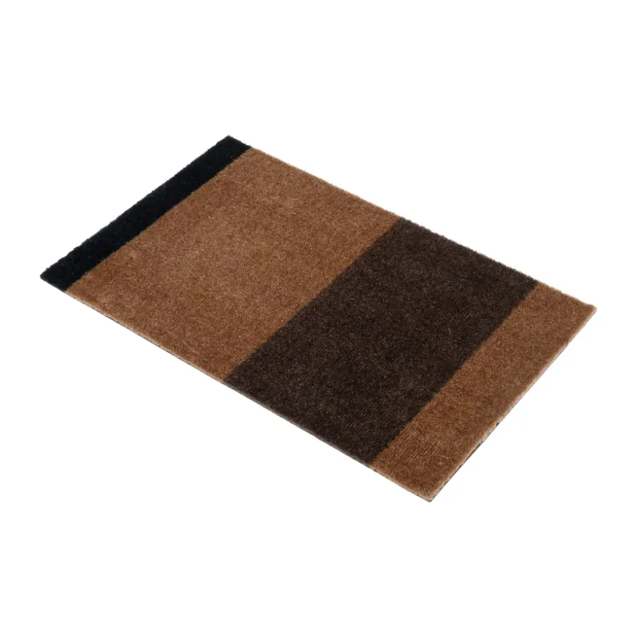 Felpudo Stripes horizontal, Cognac-dark brown-black, 40x60 cm
