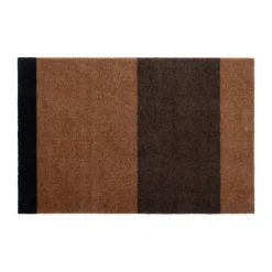 Felpudo Stripes horizontal, Cognac-dark brown-black, 60x90 cm