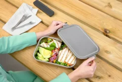 Fiambrera acero Make & Take bento grande, Acero inoxidable mate