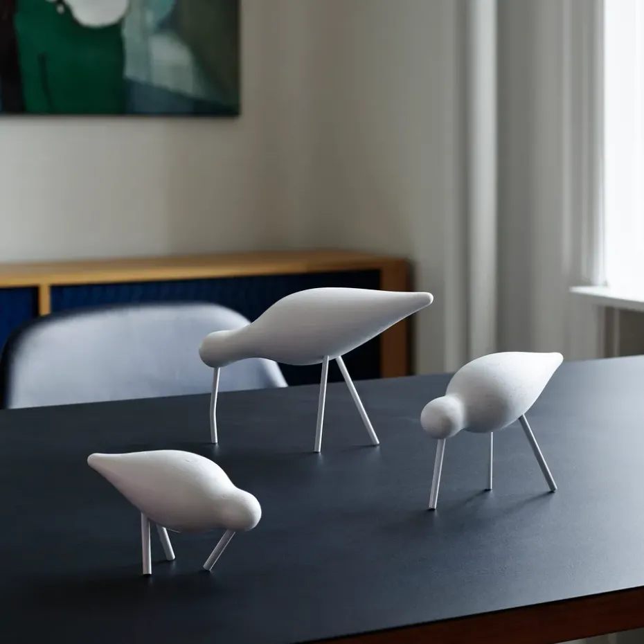 Figura Shorebird, blanco, mediano