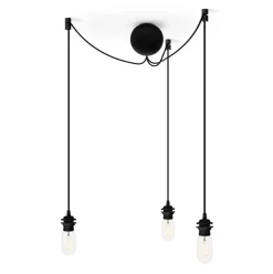 Florón de techo Cannonball con 3 cables, negro