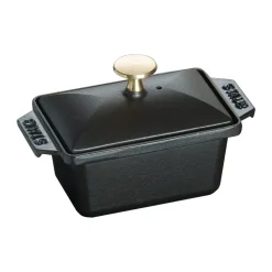 Fuente de horno Staub Terrine de hierro fundido negro, 15x11 cm