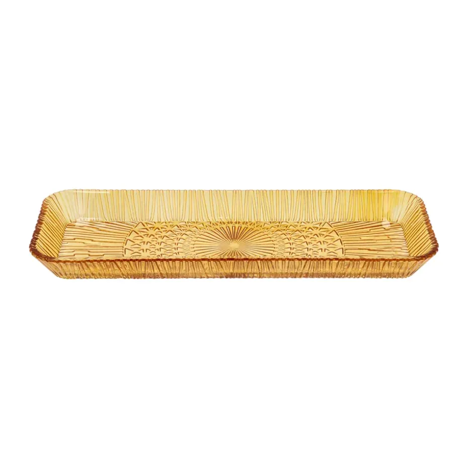 Fuente de servir Kusintha rectangular 14x38 cm, Amber