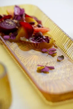 Fuente de servir Kusintha rectangular 14x38 cm, Amber