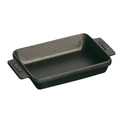 Fuente para horno de hierro fundido Staub rectangular 15x11 cm, Negro
