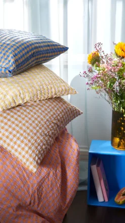 Funda de almohada Bæk&Bølge 50x60 cm, Azul claro-arena