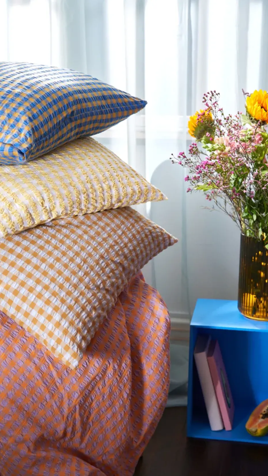 Funda de almohada Bæk&Bølge 50x60 cm, Azul claro-arena