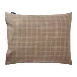 Funda de almohada Checked Pinpoint Oxford 50x60 cm, Brown