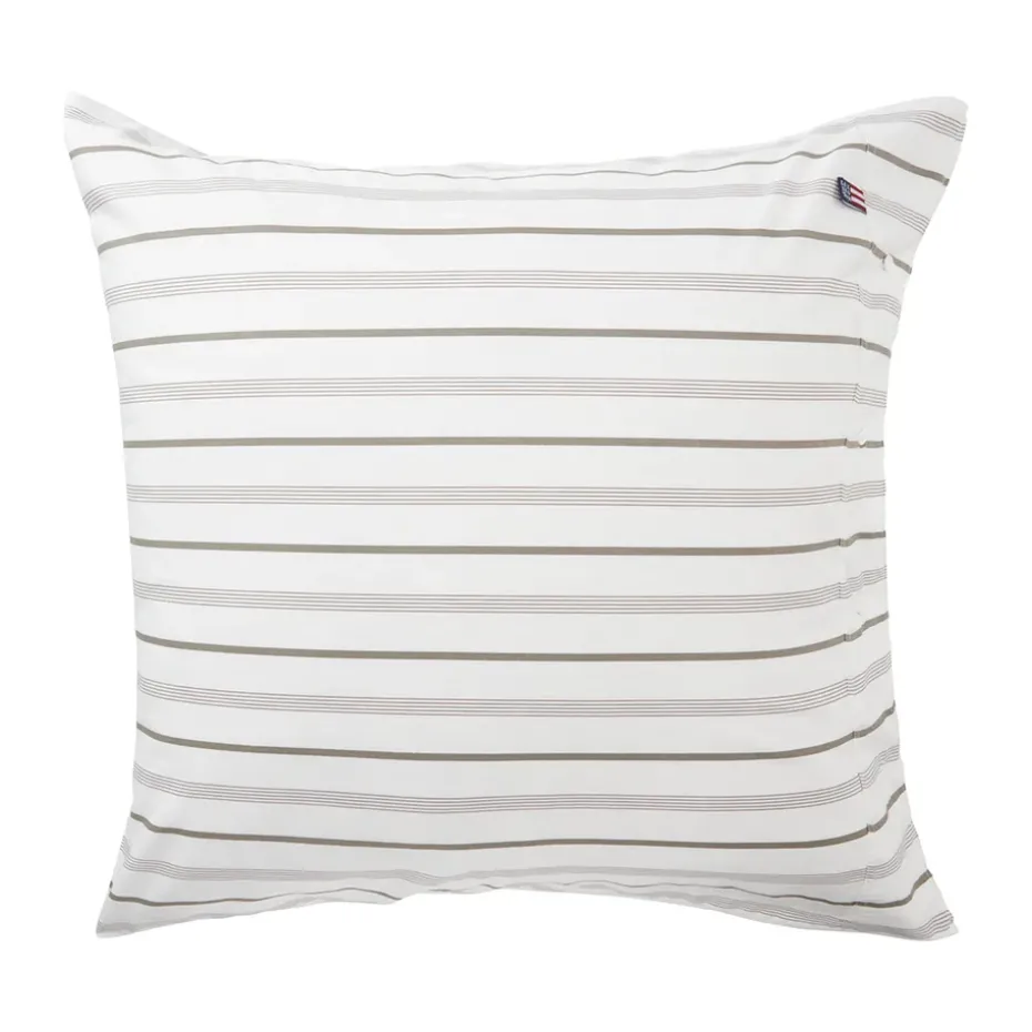 Funda de almohada Striped Cotton Poplin 65x65 cm, White