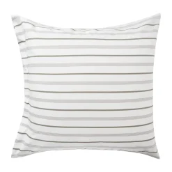 Funda de almohada Striped Cotton Poplin 65x65 cm, White