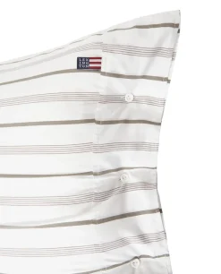 Funda de almohada Striped Cotton Poplin 65x65 cm, White