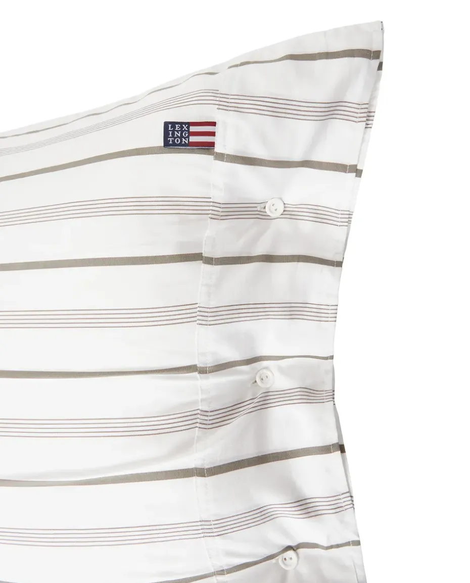 Funda de almohada Striped Cotton Poplin 65x65 cm, White