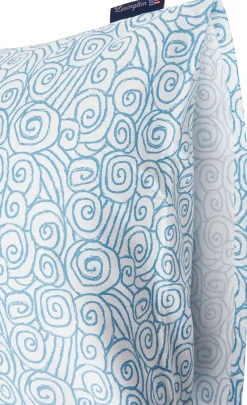 Funda de almohada Wave Printed Cotton Sateen 50x60 cm, White-Blue