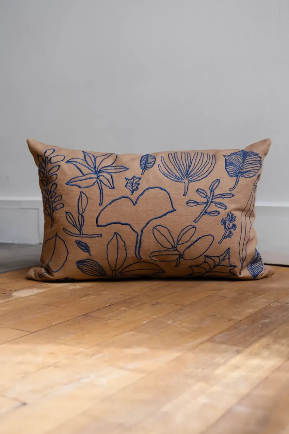 Funda de cojín Botanic 38x58 cm, Brown-blue