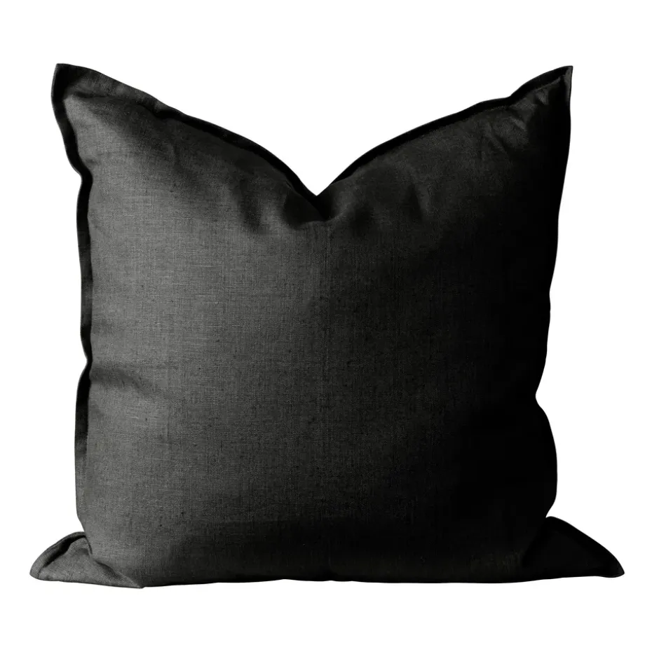 Funda de cojín Calm lino 50x50 cm, Carbon