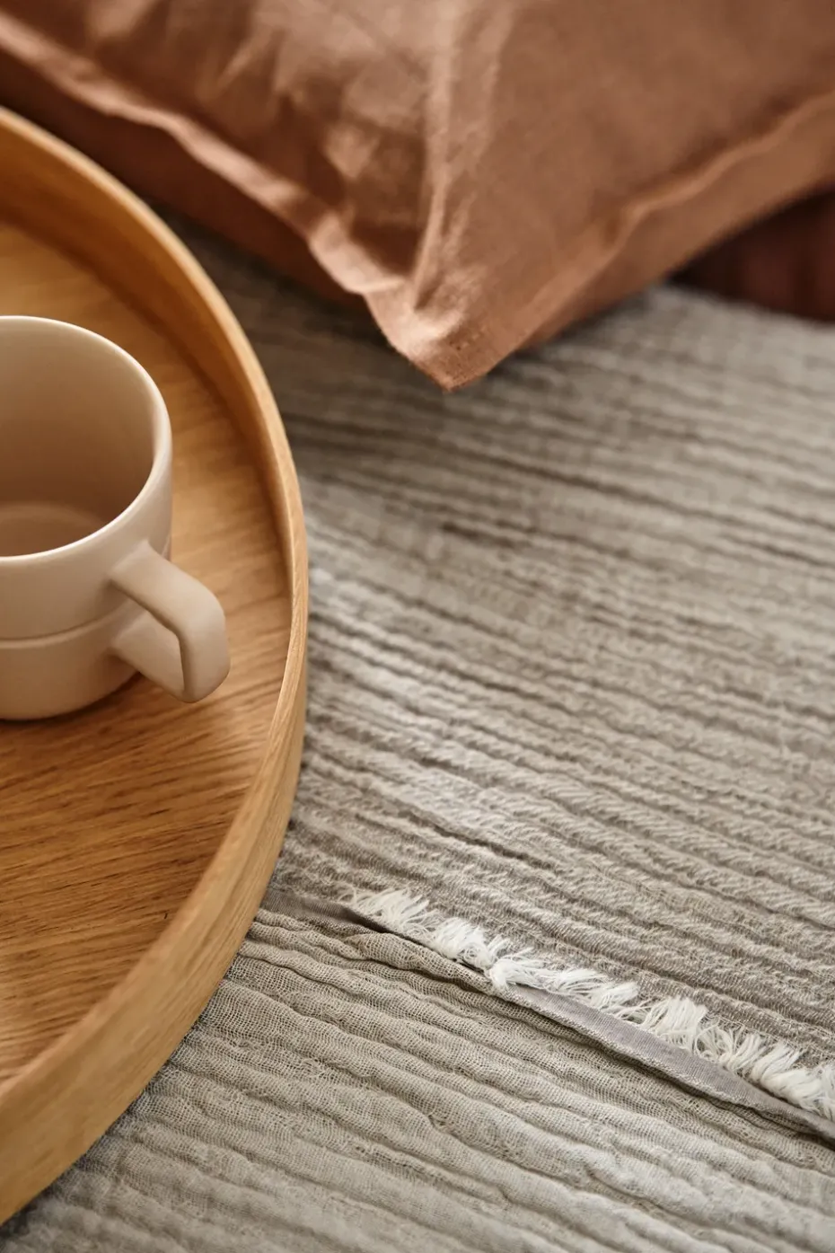 Funda de cojín de lino Calm 40x60 cm, Almond Brown