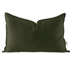 Funda de cojín de lino Calm 40x60 cm, Forest Green
