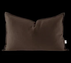 Funda de cojín de lino Calm 40x60 cm, Chocolate Brown