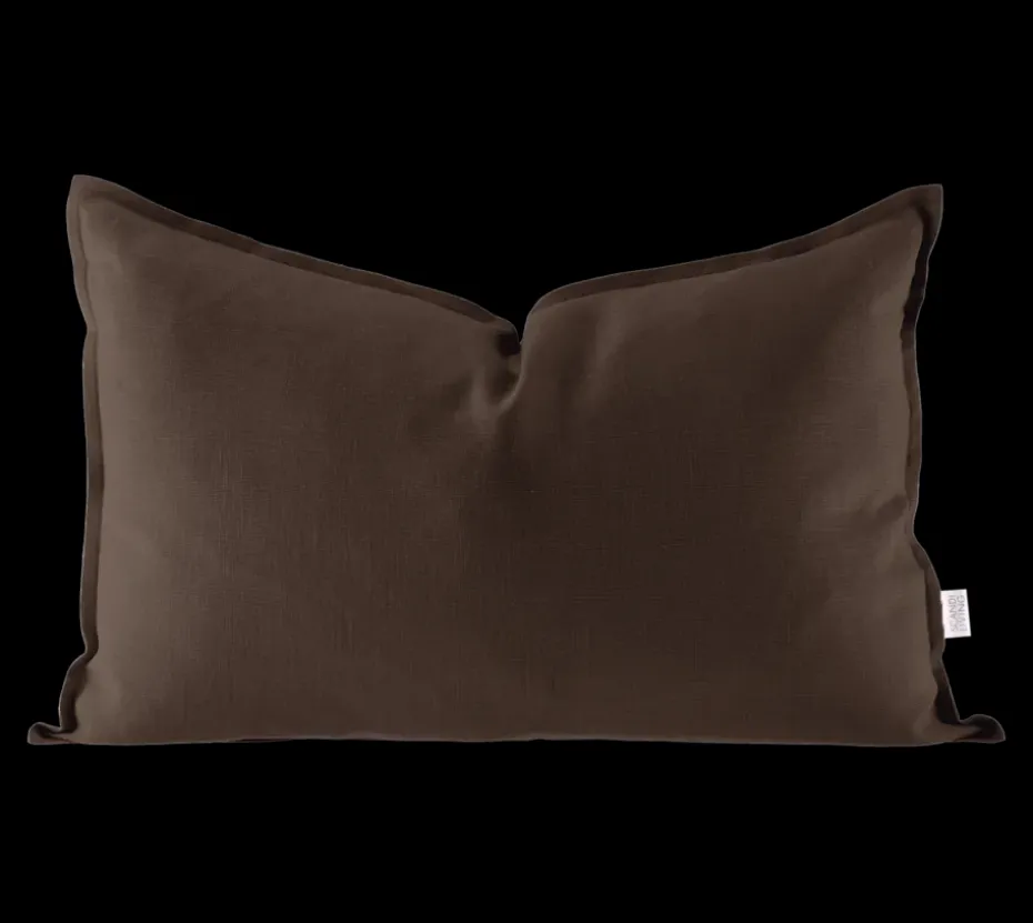 Funda de cojín de lino Calm 40x60 cm, Chocolate Brown
