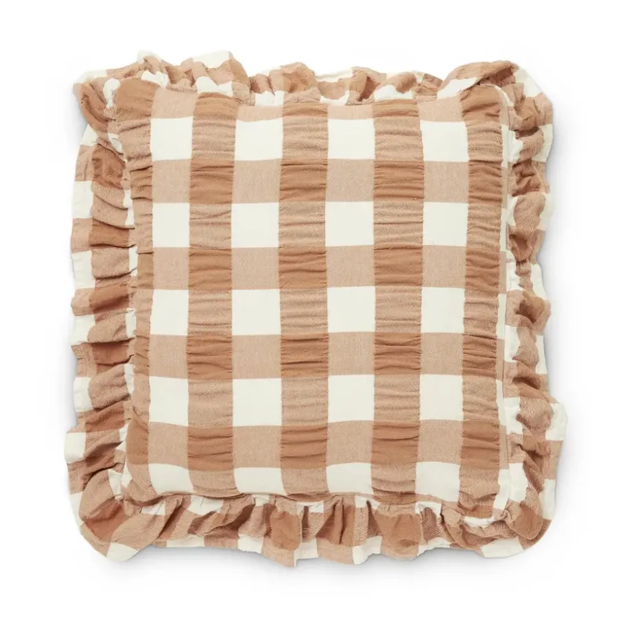 Funda de cojín Kullavik 45x45 cm, Herrumbre-blanco