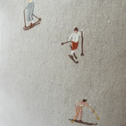 Funda de cojín Skiers 48x48 cm, natural