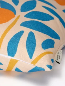 Funda de cojín Sunny citrus 50x50 cm, Azul