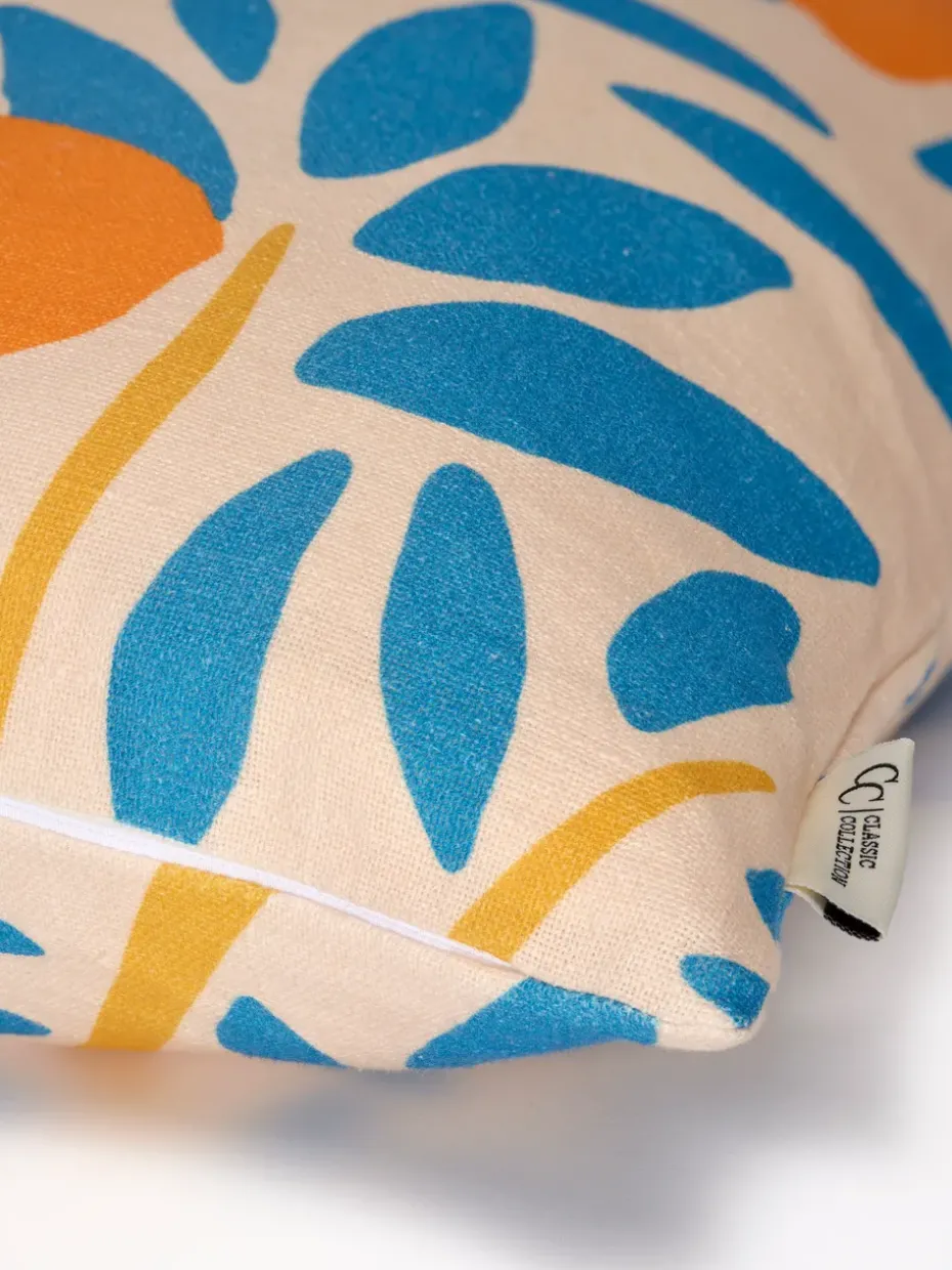 Funda de cojín Sunny citrus 50x50 cm, Azul