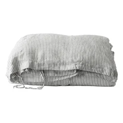 Funda nórdica de lino 150x200 cm, Grey/white