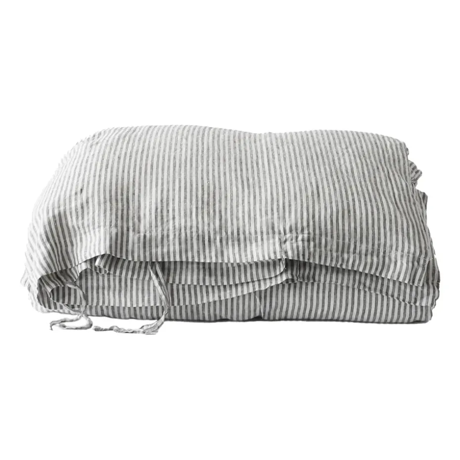 Funda nórdica de lino 150x200 cm, Grey/white