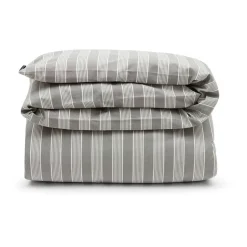 Funda nórdica de lyocell y algodón Striped 220x220 cm, Gray/Off White