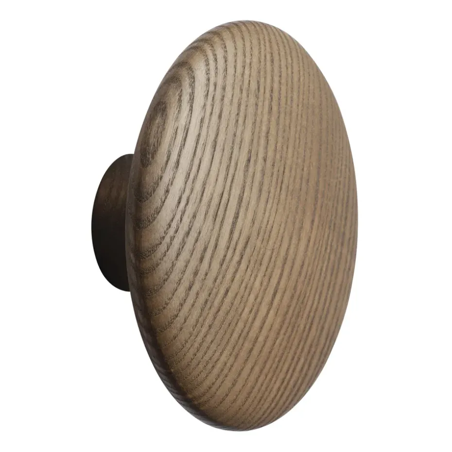 Gancho Dots wood dark stained brown, Ø13 cm