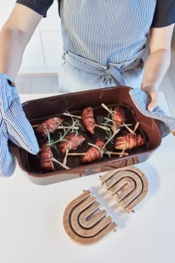 Guante de cocina Striped denim, Blue