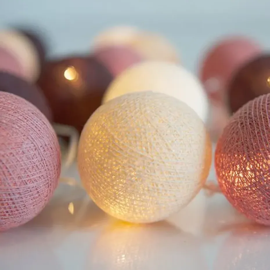 Guirnalda de luces Dusty Pink, 35 bolas