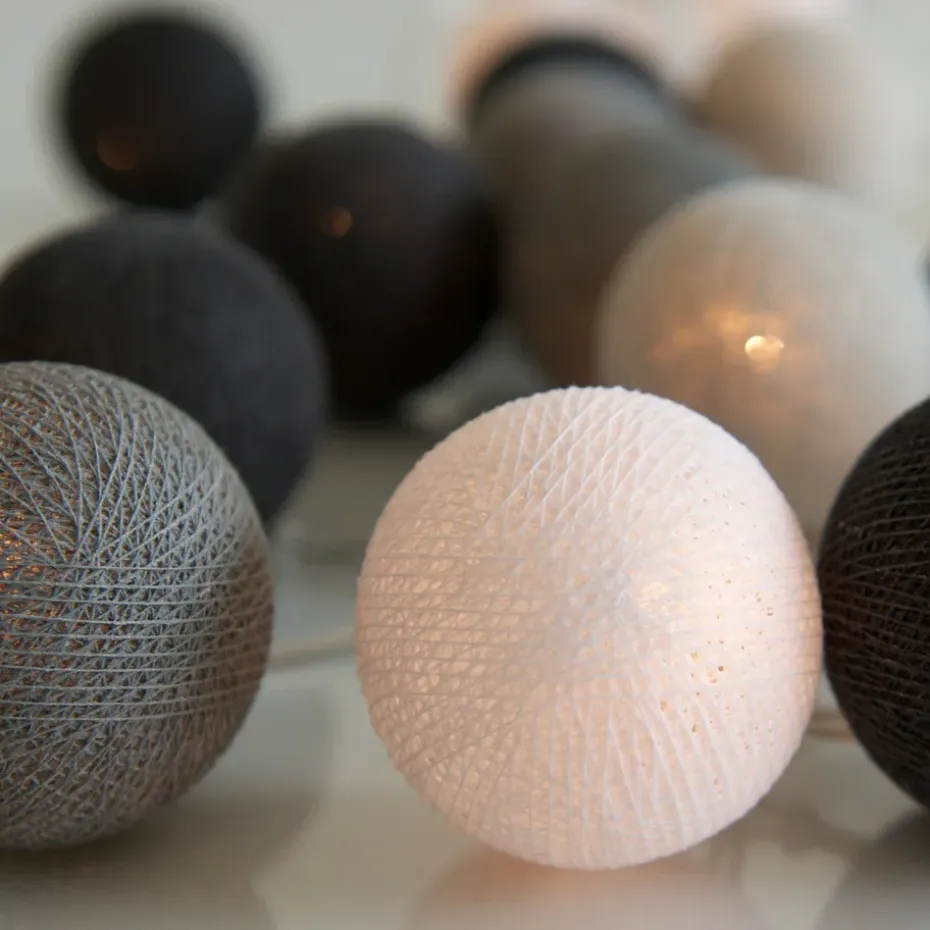 Guirnalda de luces Graphic Grey, 20 bolas