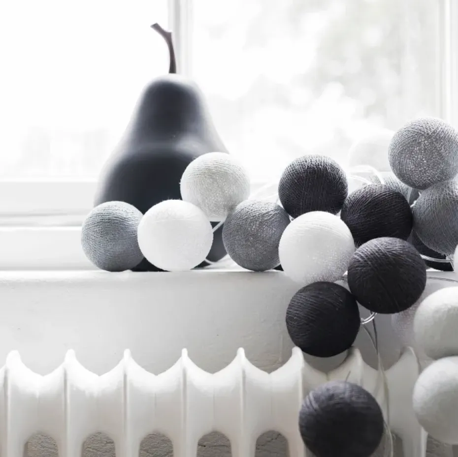 Guirnalda de luces Graphic Grey, 20 bolas
