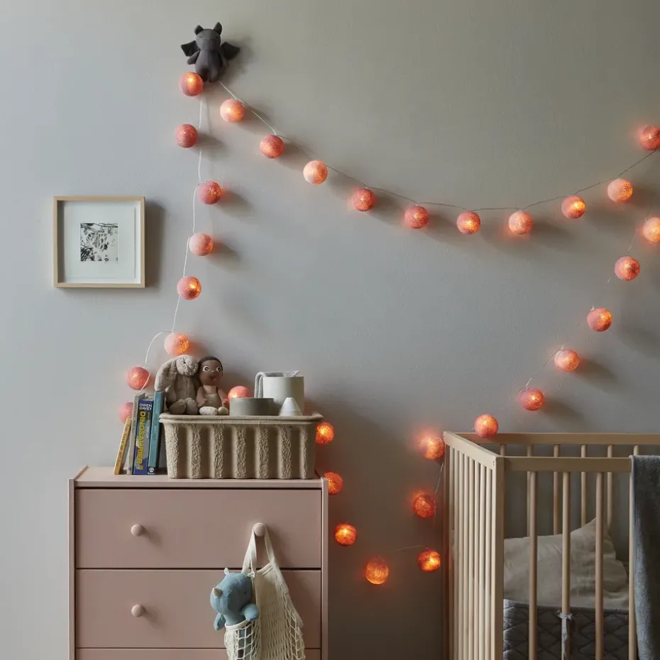 Guirnalda de luces Irislights French rose, 20 bolas