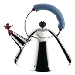 Hervidor de agua Alessi 9093, azul claro-pájaro