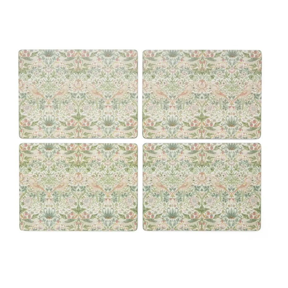 Individual Strawberry Thief 30x40 cm, 4 unidades, Green
