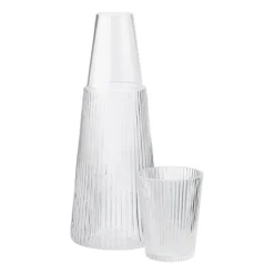 Jarra con vaso Pilastro, Clear