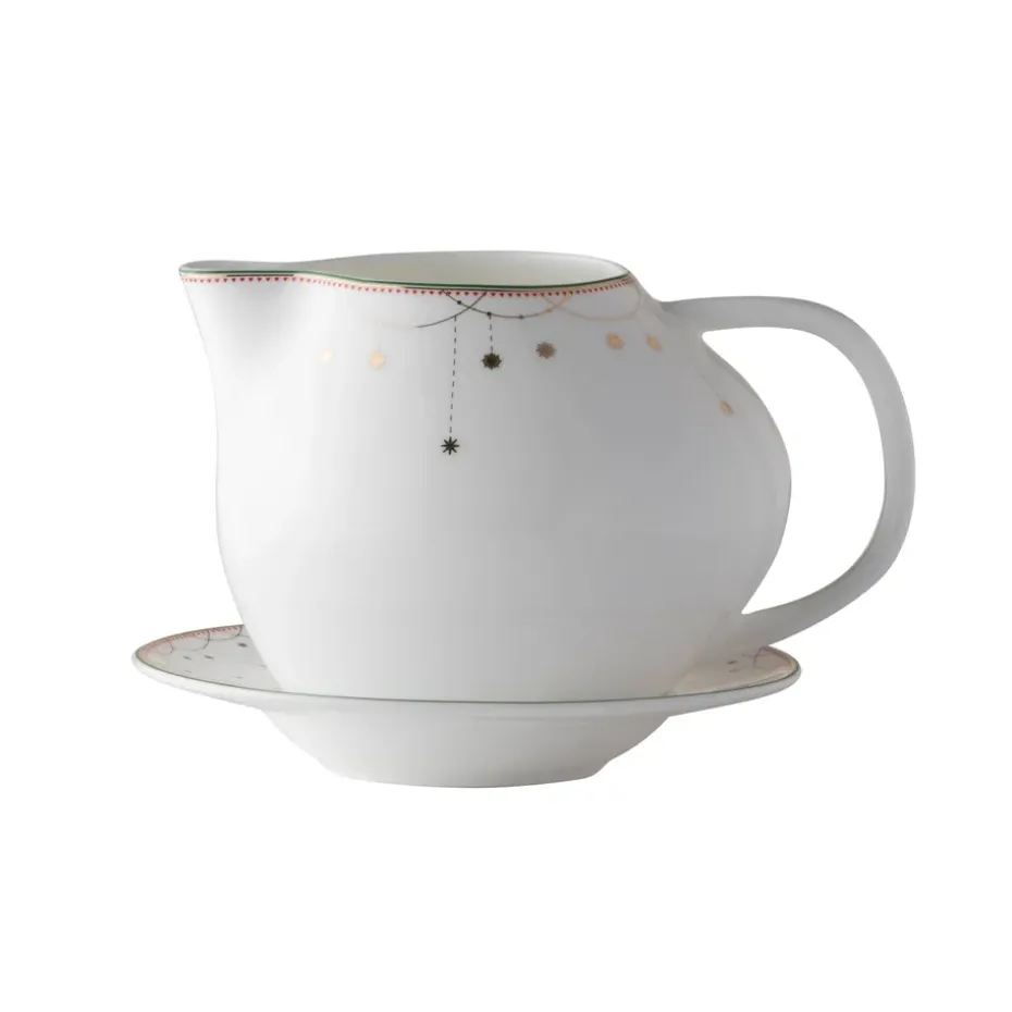 Jarra de servir con bol Julemorgen, blanco-multi