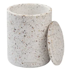 Jarrón con tapa Humdakin Terrazzo Ø13 cm, Red/Beige