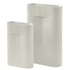 Jarrón Ridge 35 cm, Off white