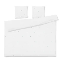 Juego de cama Daisy 220x220 cm, Blanco-azul claro