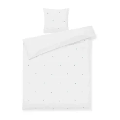 Juego de cama Daisy 150x210 cm, Blanco-azul claro