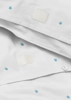 Juego de cama Daisy 150x210 cm, Blanco-azul claro