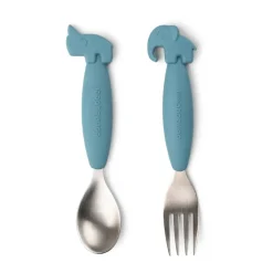 Juego de cubiertos Deer Friends Easy-grip 2 piezas, Blue