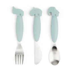 Juego de cubiertos Deer Friends Easy-grip 3 piezas, Blue