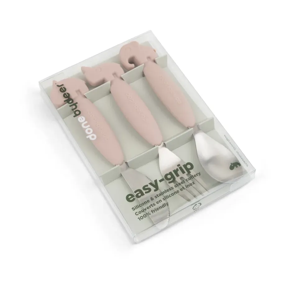 Juego de cubiertos Deer Friends Easy-grip 3 piezas, Powder
