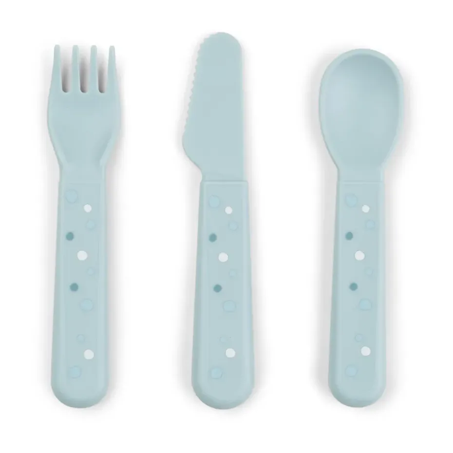 Juego de cubiertos Happy Dots foodie 3 piezas, Blue